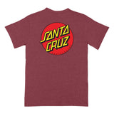Santa Cruz Classic Dot Regular T-Shirt, Heather Cardinal